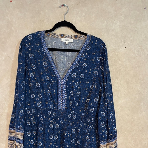 Lucky Brand Navy and Cream Long Sleeve Dress - Picture 3 of 11